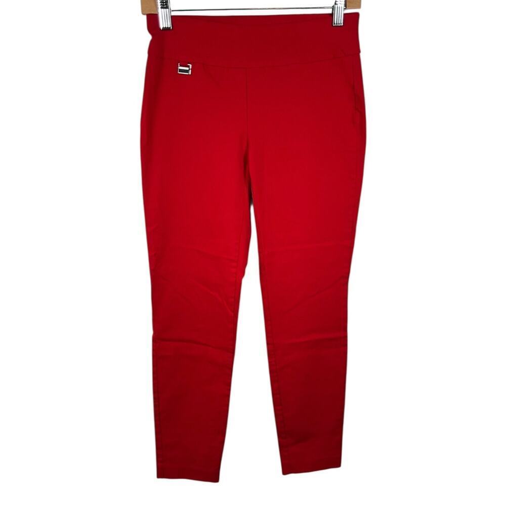 Alfani 4P Red Stretch Cigarette Pants Women’s Petite Casual minimalist style